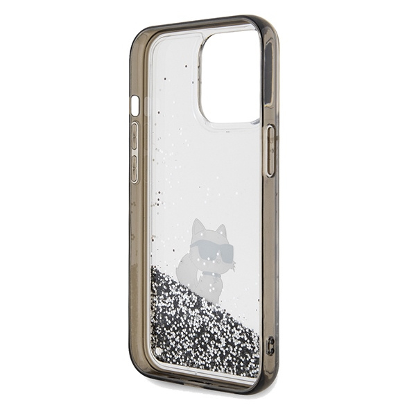 Etui Karl Lagerfeld Liquid Glitter Choupette na iPhone 13 Pro / 13 - przezroczyste