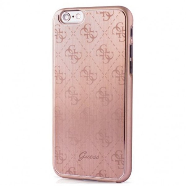 GUESS HARD CASE 4G ALUMINIUM PLATE GUHCP6MEPI IPHONE 6 / 6S RÓŻOWY