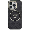 Etui Guess IML Metal Glitter 4G Circle   Triangle MagSafe do iPhone 16 Pro czarny