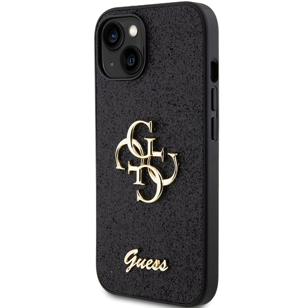Guess GUHCP15SHG4SGK iPhone 15 / 14 / 13 6.1" czarny/black hardcase Glitter Script Big 4G