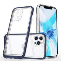 Clear 3in1 etui do iPhone 12 Pro Max żelowy pokrowiec z ramką niebieski