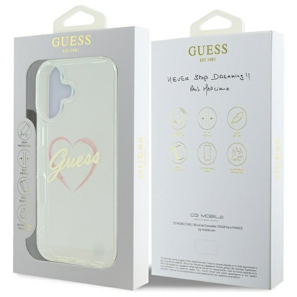 Guess GUHCP16MHCHGSPT iPhone 16 plus6.7" przeźroczysty/transparent hardcase IML Heart