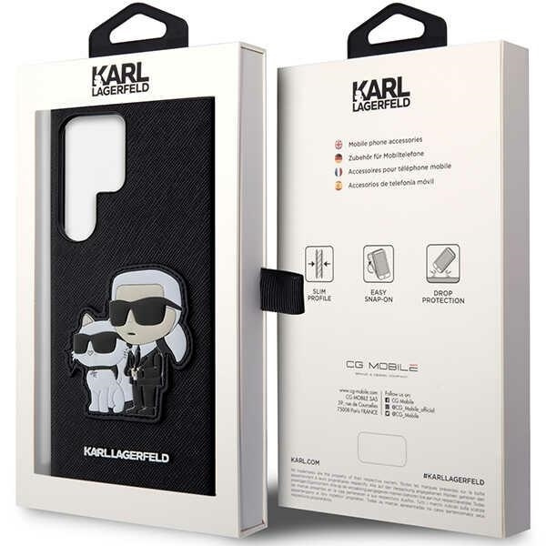 KARL LAGERFELD KLHCS23LSANKCPK S23 ULTRA S918 HARDCASE CZARNY/BLACK SAFFIANO KARL & CHOUPETTE