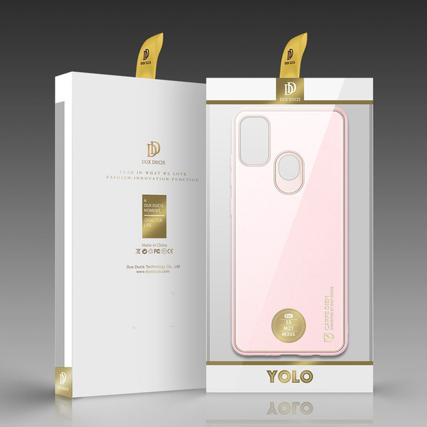 DUX DUCIS YOLO ELEGANT CASE MADE OF SOFT TPU AND PU LEATHER FOR SAMSUNG GALAXY M30S PINK