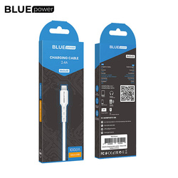 BLUE POWER USB C CABLE TO MICRO USB BLDU01 2.4A 1M WHITE