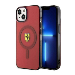 Etui Ferrari Translucent MagSafe na iPhone 14 - czerwone
