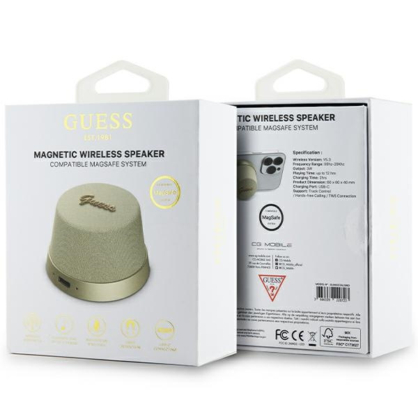 Guess głośnik Bluetooth GUWSC3ALSMDSpeaker Stand złoty/gold Magnetic Script Metal