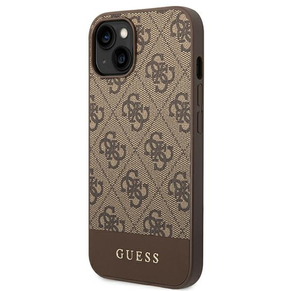 Guess GUHCP14MG4GLBR iPhone 14 Plus / 15 Plus 6.7" brązowy/brown hard case 4G Stripe Collection