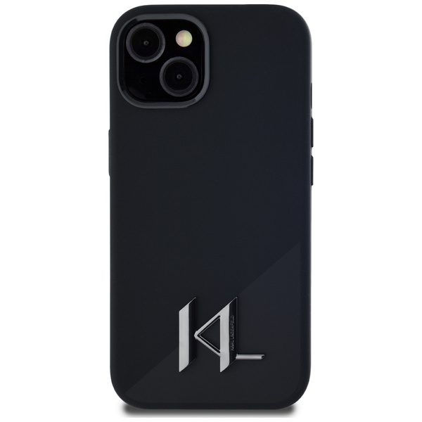Etui Karl Lagerfeld Silicone Shadow       Metal Initial MagSafe do iPhone 15 czarny