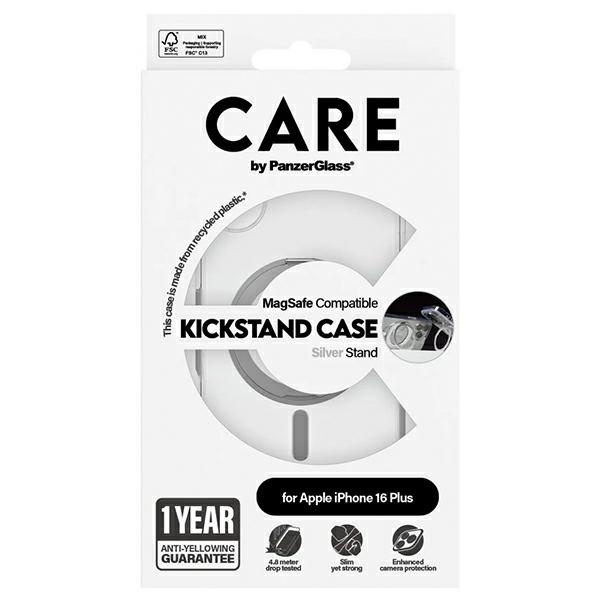 CARE by PanzerGlass Feature Kickstand Case iPhone 16 Plus 6.7" srebrny/silver MagSafe 1327