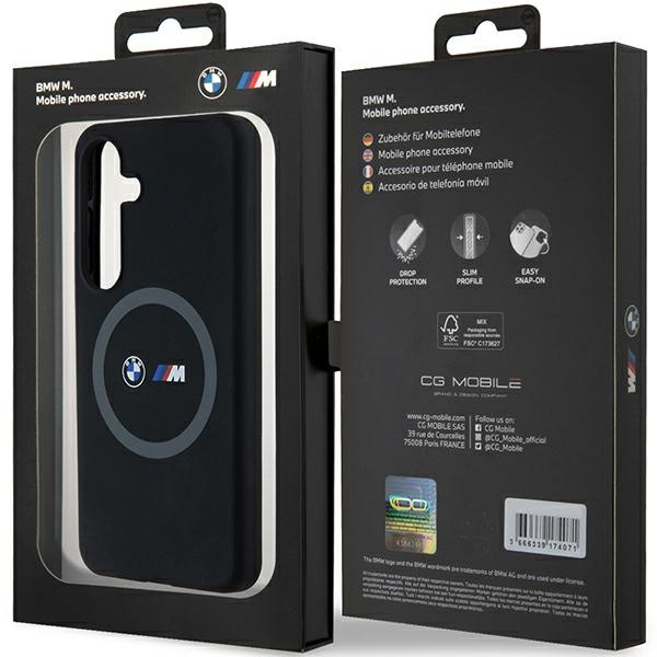 Etui BMW M Silicone Printed Ring MagSafe na Samsung Galaxy S24 - czarne