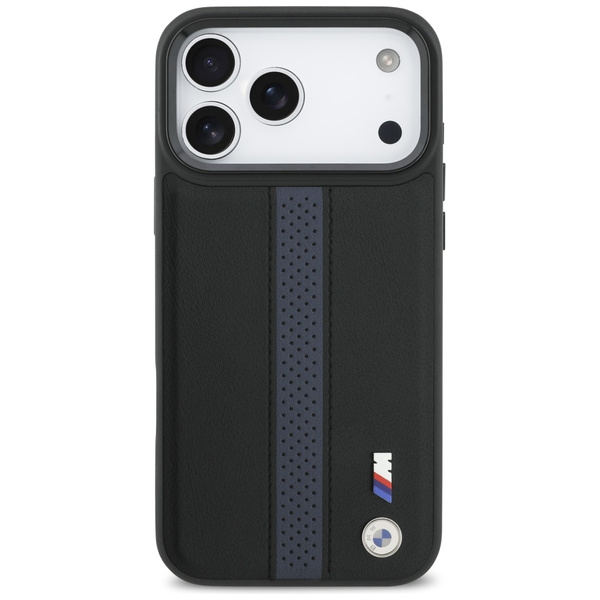 Etui BMW M Perforated Stripe Logo        MagSafe do iPhone 17 Pro Max niebieski