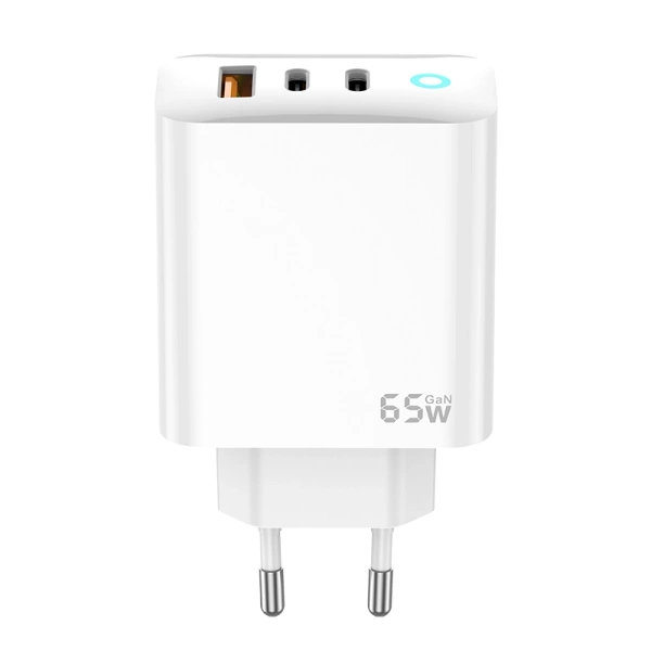 JELLICO ładowarka sieciowa EU20 GaN PD 65W 2xUSB-C + 1xUSB QC3.0 Biały