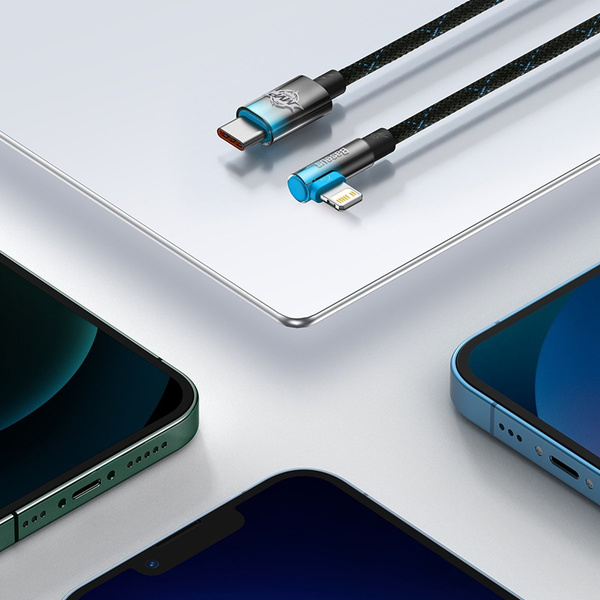 BASEUS MVP 2 ELBOW-SHAPED FAST CHARGING DATA CABLE TYPE-C TO IP 20W 2M BLACK+RED