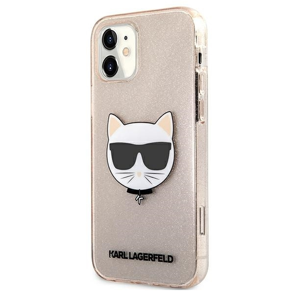 KARL LAGERFELD KLHCP12SCHTUGLGO IPHONE 12 MINI 5,4" ZŁOTY/GOLD HARDCASE GLITTER CHOUPETTE