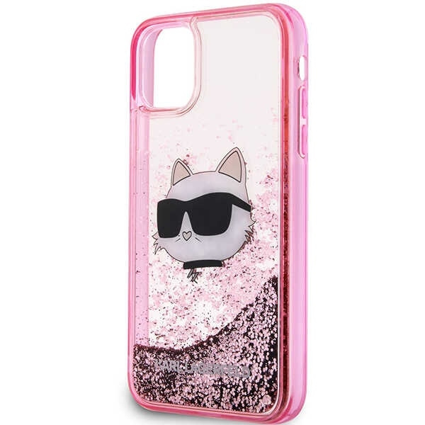 KARL LAGERFELD KLHCN61LNCHCP IPHONE 11/ XR PINK/ PINK HARDCASE GLITTER CHAPETTE HEAD
