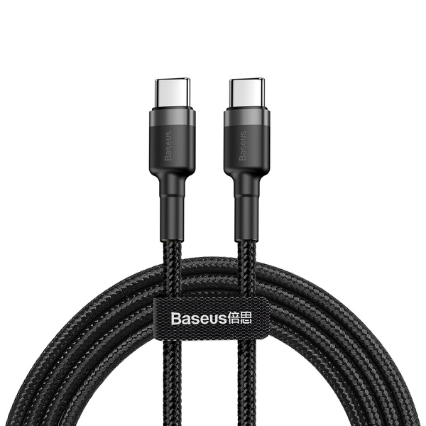 Baseus kabel Cafule PD 2.0 USB-C - USB-C 1,0m 3A szaro-czarny 60W