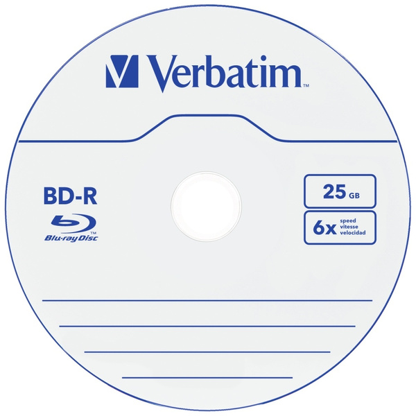 Płyty Blu-ray Verbatim 25GB 6X BD-R SL   5szt biały 43715