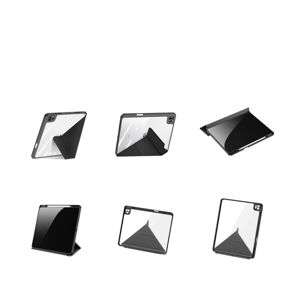 DUX DACIS MAGI CASE FOR IPAD PRO 12.9 '' '' 2021/2020/2018 SMART COVER COVER WITH STAND AND STORAGE FOR APPLE PENCIL BLACK