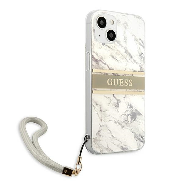 Guess GUHCP13SKMABGR iPhone 13 mini 5,4" szary/grey hardcase Marble Strap Collection