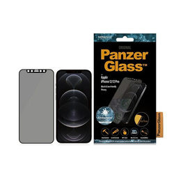 PanzerGlass E2E Super+ iPhone 12/12 ProCase Friendly AntiBacterial Microfracture Privacy czarny/black