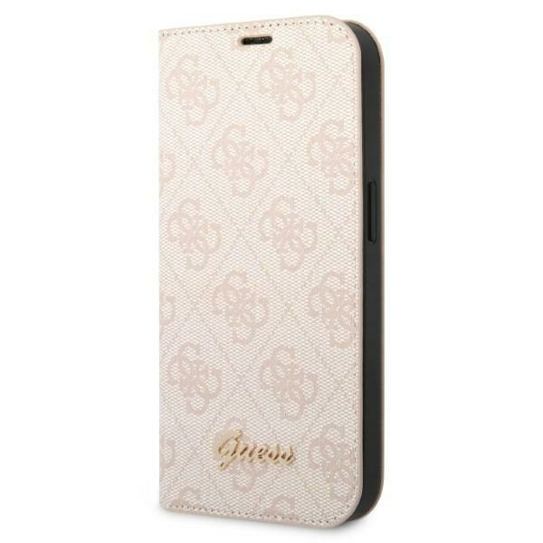 Guess GUBKP14MHG4SHP iPhone 14 Plus / 15 Plus 6.7" różowy/pink book 4G Vintage Gold Logo