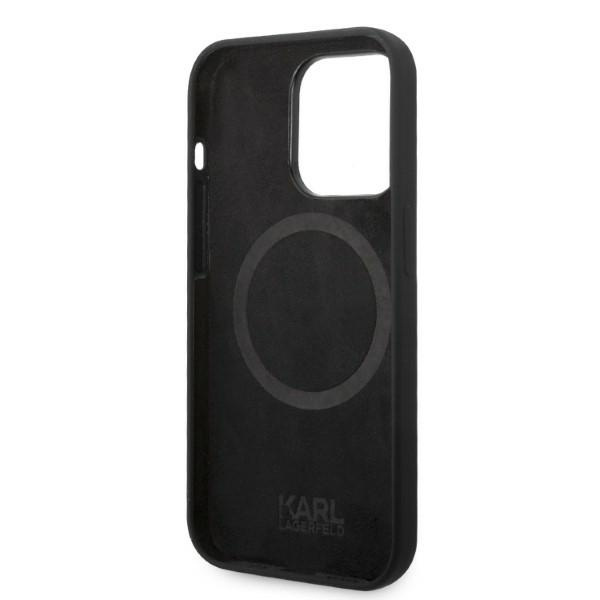 Karl Lagerfeld KLHMP14LSLKHBK iPhone 14 Pro 6.1 "hardcase black / black Silicone Karl`s Head Magsafe