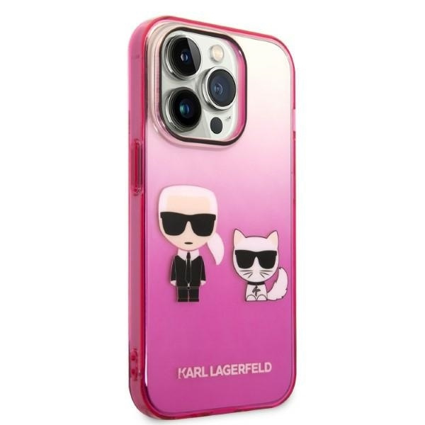 KARL LAGERFELD KLHCP14LTGKCP IPHONE 14 PRO 6,1" HARDCASE RÓŻOWY/PINK GRADIENT IKONIK KARL & CHOUPETTE