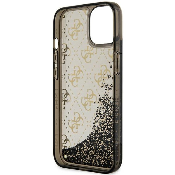 Guess GUHCP14SLC4PSGK iPhone 14 / 15 /13 6.1" czarny/black hardcase Liquid Glitter 4G Transculent