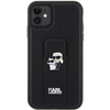 Etui Karl Lagerfeld Gripstand Saffiano Karl&Choupette Pins na iPhone 11 / Xr - czarne