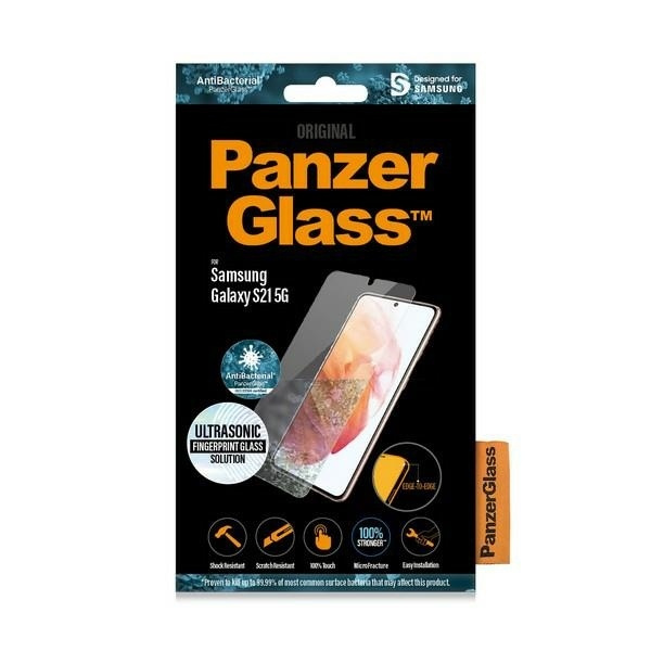 PanzerGlass E2E Microfracture Sam S21 G991 Case Friendly Finger Print AntiBacterial czarny/black