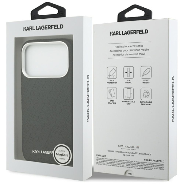 Etui Karl Lagerfeld FW Stamped Karl      MagSafe do iPhone 17 Pro czarny