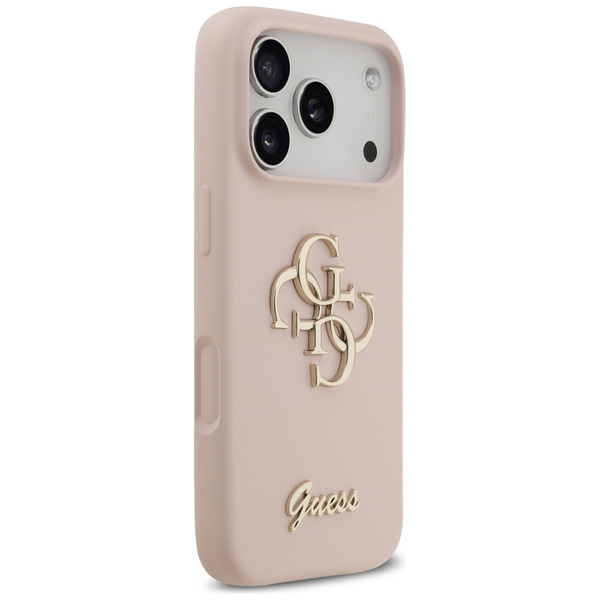 Etui Guess Silicone Big 4G Script do     iPhone 17 Pro różowy