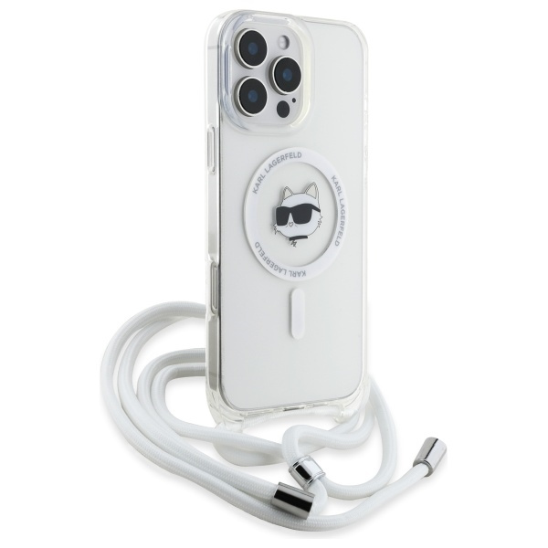 Karl Lagerfeld KLHMP16LHCCHNT iPhone 16   Pro 6.3" hardcase transparent IML Choupette Head & Cord Magsafe