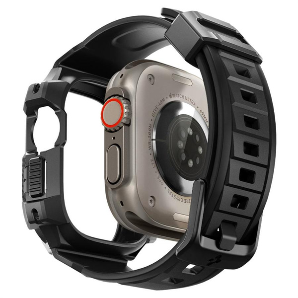 Etui z paskiem Spigen Rugged Armor Pro na Apple Watch Ultra (49 mm) - czarne