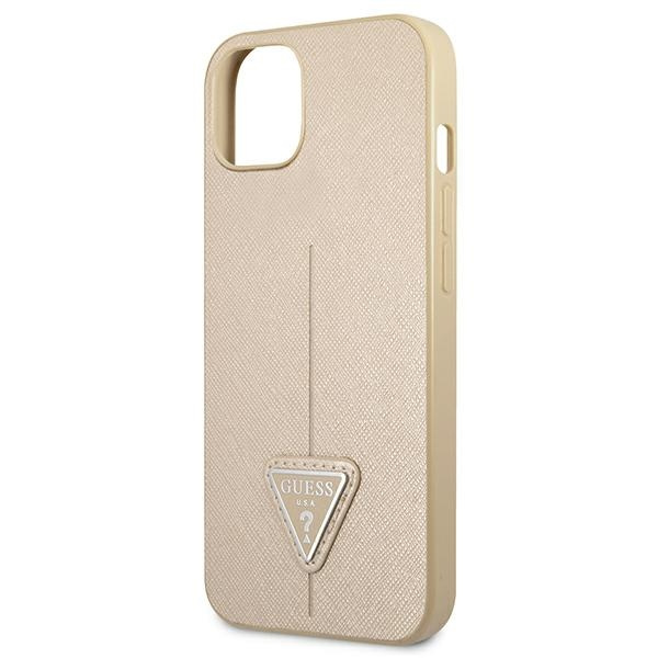 Guess GUHCP13SPSATLE iPhone 13 mini5,4" beżowy/beige hardcase SaffianoTriangle Logo