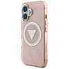 Etui Guess IML Metal Glitter 4G Circle   Triangle MagSafe do iPhone 16 różowy