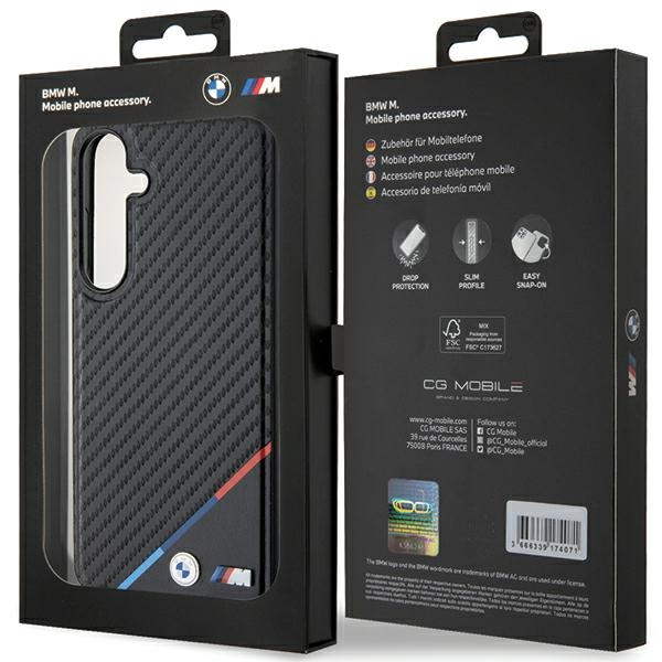 Etui BMW Carbon Tricolor Line MagSafe na Samsung Galaxy S24 - czarne