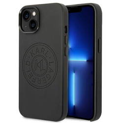 KARL LAGERFELD KLHCP14SFWHK IPHONE 14 / 15 / 13 6,1" HARDCASE CZARNY/BLACK LEATHER PERFORATED LOGO