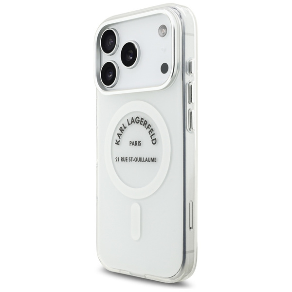 Etui Karl Lagerfeld IML Karl RSG Logo    MagSafe do iPhone 17 Pro przezroczysty