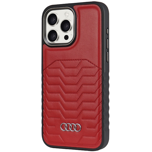 Audi Synthetic Leather MagSafe iPhone 15  Pro 6.1" czerwony/red hardcase AU-TPUPCMIP15P-GT/D3-RD