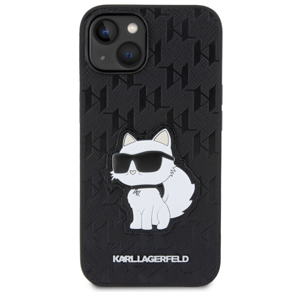 Etui Karl Lagerfeld Saffiano Monogram Choupette na iPhone 14 Plus - czarne