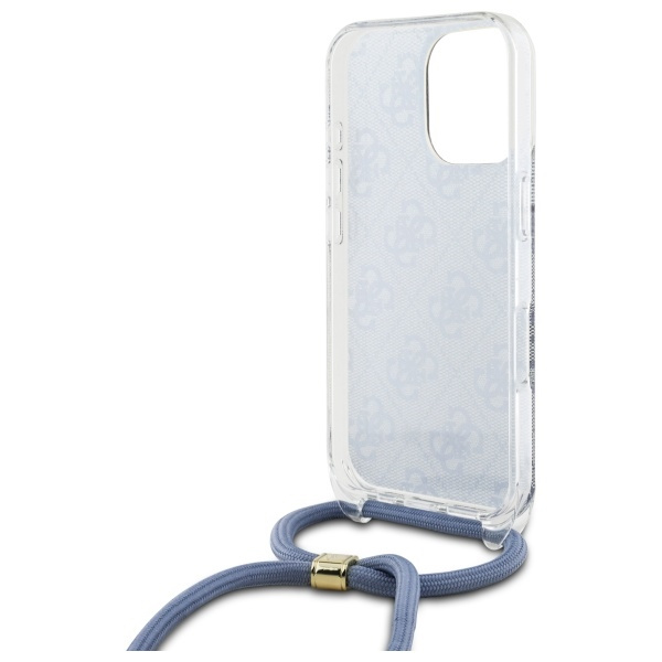 Guess GUHCP16LHC4SEB iPhone 16 Pro 6.3"  niebieski/blue hardcase Crossbody Cord 4G Print