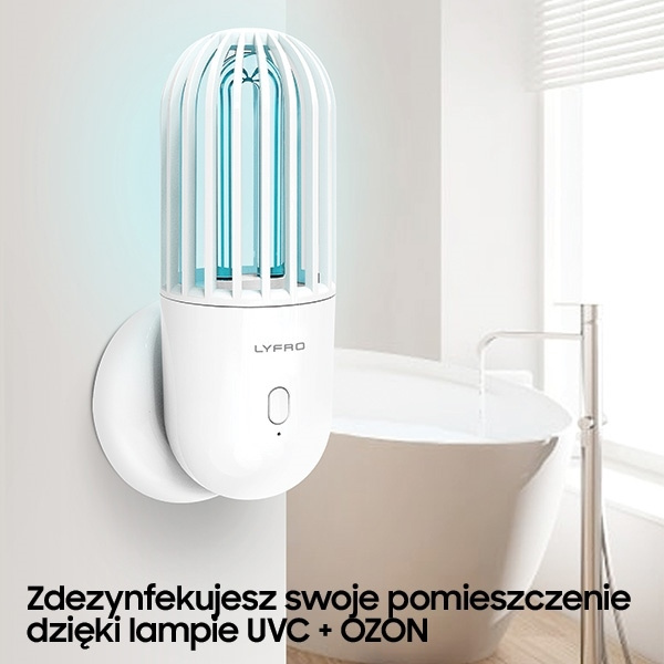 LYFRO Hova lampa dezynfekująca UV-C z funkcją ozonowania sterylizator biały/white