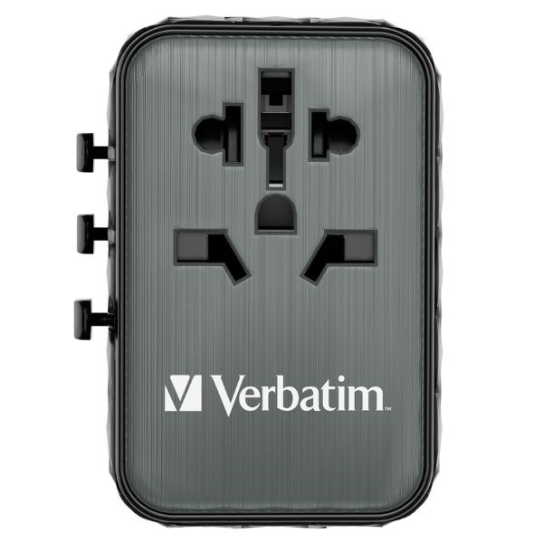 Verbatim Adapter podróżny EU/UK/US GaN2xUSB-A/2xUSB-C PD 65W UTA-05 czarny/black 32120