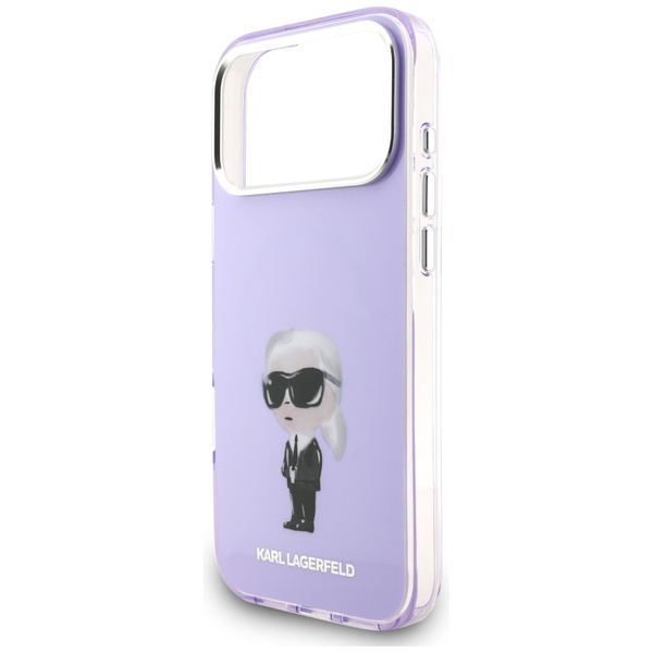 Etui Karl Lagerfeld IML Aquarelle Karl   & Choupette & Logo MagSafe do iPhone 17 Pro Max fioletowy