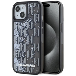 Etui Karl Lagerfeld Liquide Glitter Monogram Gradient do iPhone 15 czarny