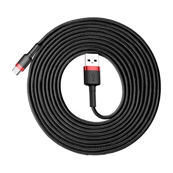 Baseus Cafule Cable durable nylon cable USB / USB-C QC3.0 2A 3M black-red (CATKLF-U91)