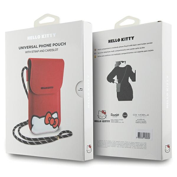 Hello Kitty Leather Hiding Kitty Cord bag - red