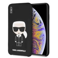 Karl Lagerfeld KLHCI65SLFKBK iPhone XsMax  hardcase czarny/black Silicone Iconic